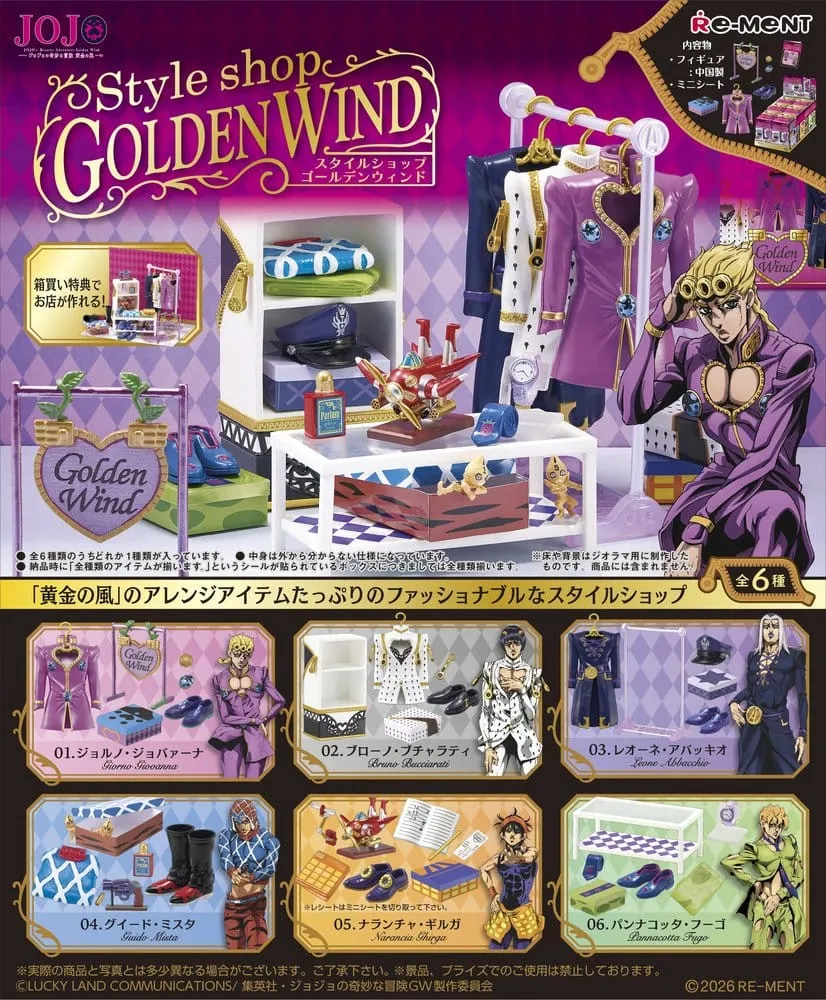 JoJo's Bizarre Adventure Mini Figures Style Shop Golden Wind Blind Box Display (6)